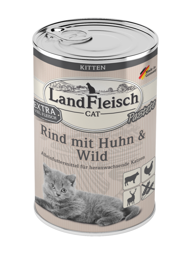 Landfleisch Cat Kitten Rind+Huhn400gD