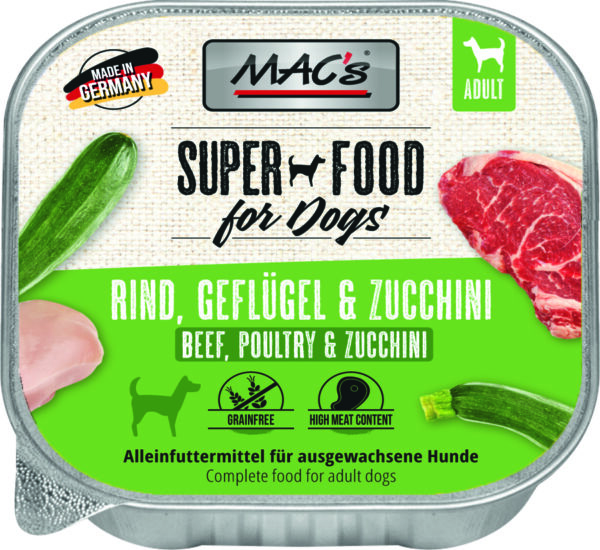 MAC's DOG Rind, Geflügel & Zucchini 150g