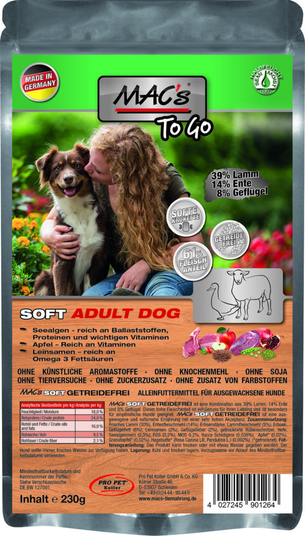 MAC's DOG Soft "to go" Lamm 230g